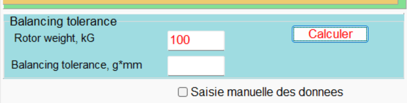 Options pour régler les unités dans le calculateur de tolérance.